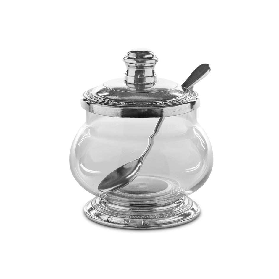 Pewter & Glass Jug with Lid - Italian Pewter Drinkware