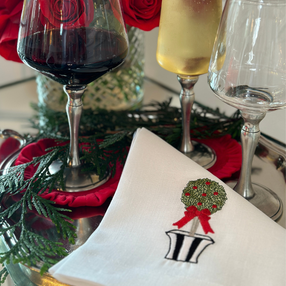 Holiday Topiary Tri-Fold Napkin