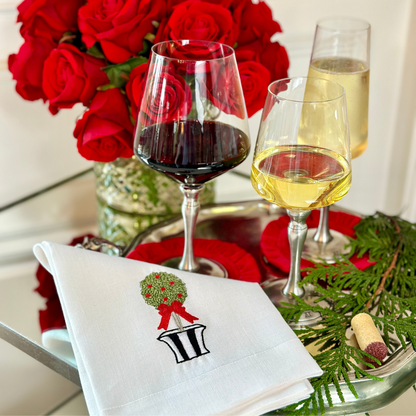 Holiday Topiary Tri-Fold Napkin