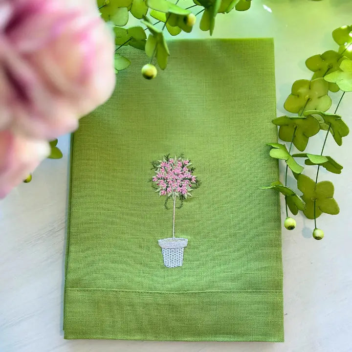 Pink Topiary Tri-Fold Napkin