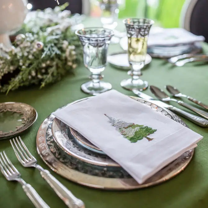 Snowy Pine Tri-Fold Napkin