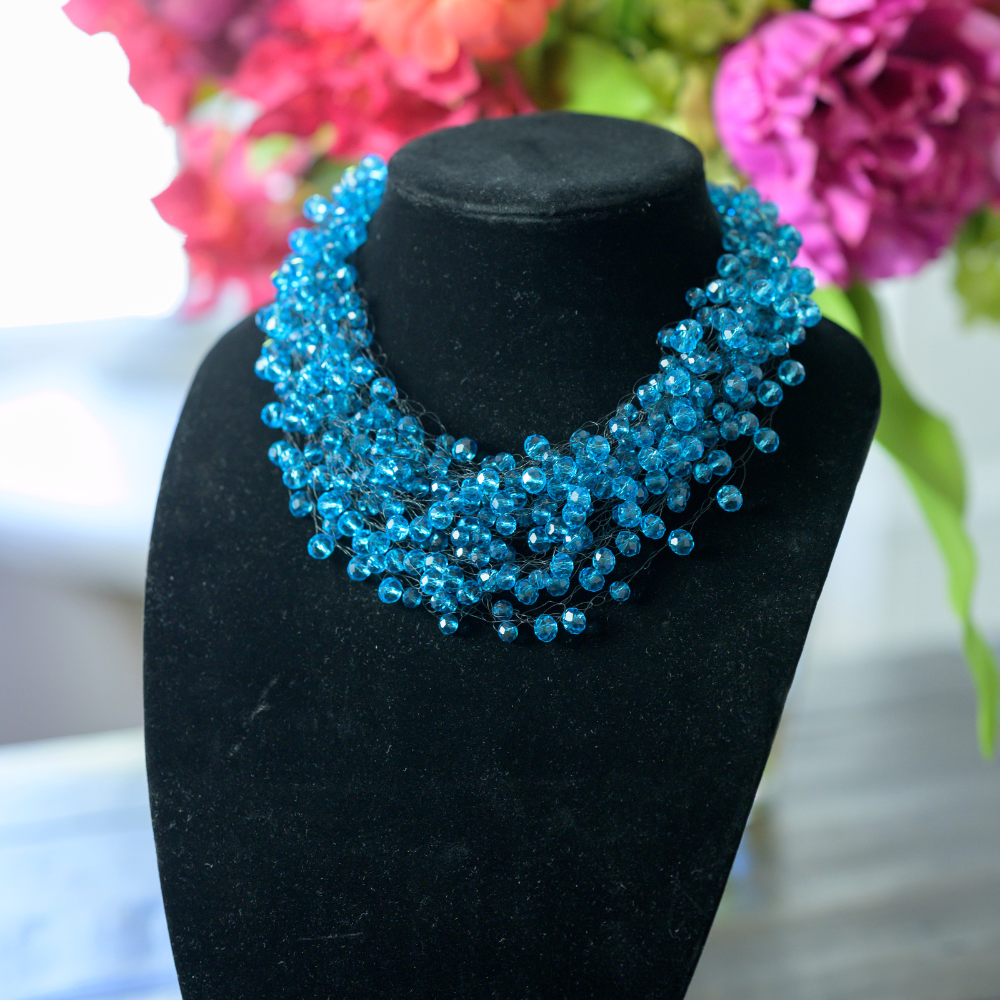 Petite Crystal Bead Cluster Necklace