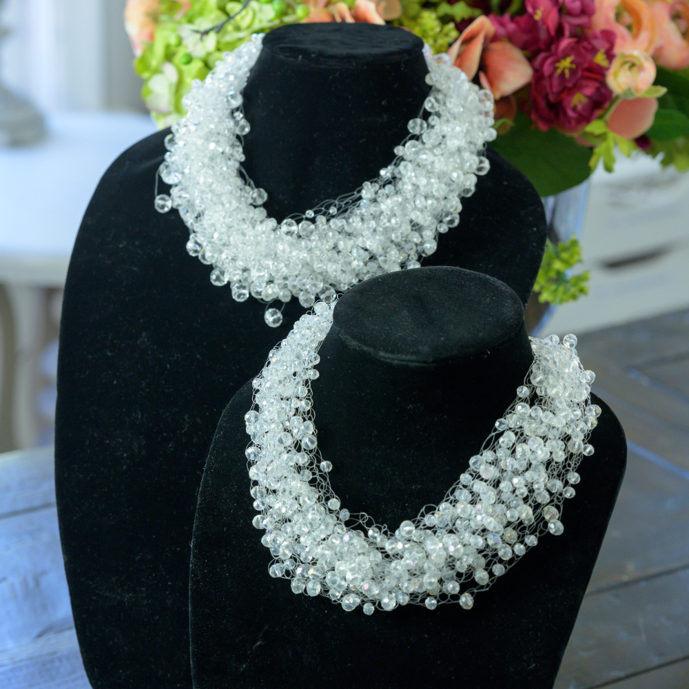 Petite Crystal Bead Cluster Necklace