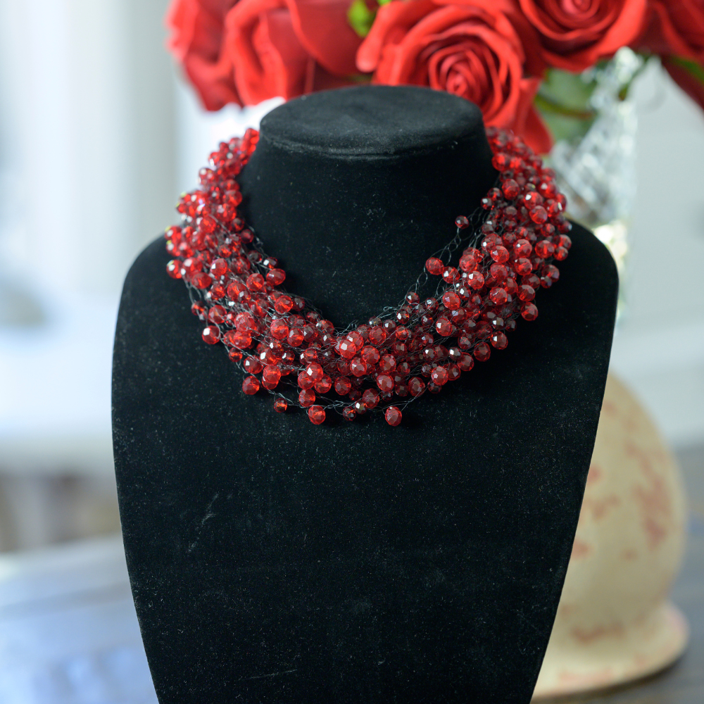 Petite Crystal Bead Cluster Necklace