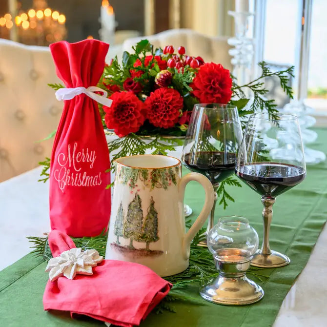 Merry Christmas Velvet Wine Bag