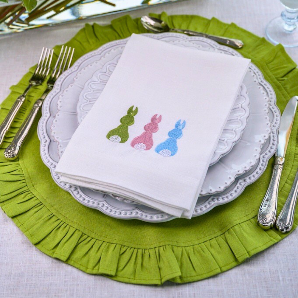 Easter Bunny Trio Tri-Fold Napkin