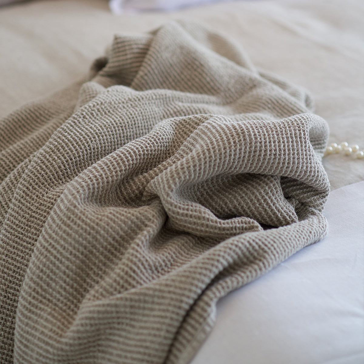 Waffle discount linen throw