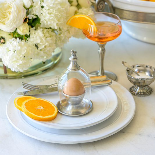 Egg Cup with Chicken Glass Cloche - Online Only - NEW