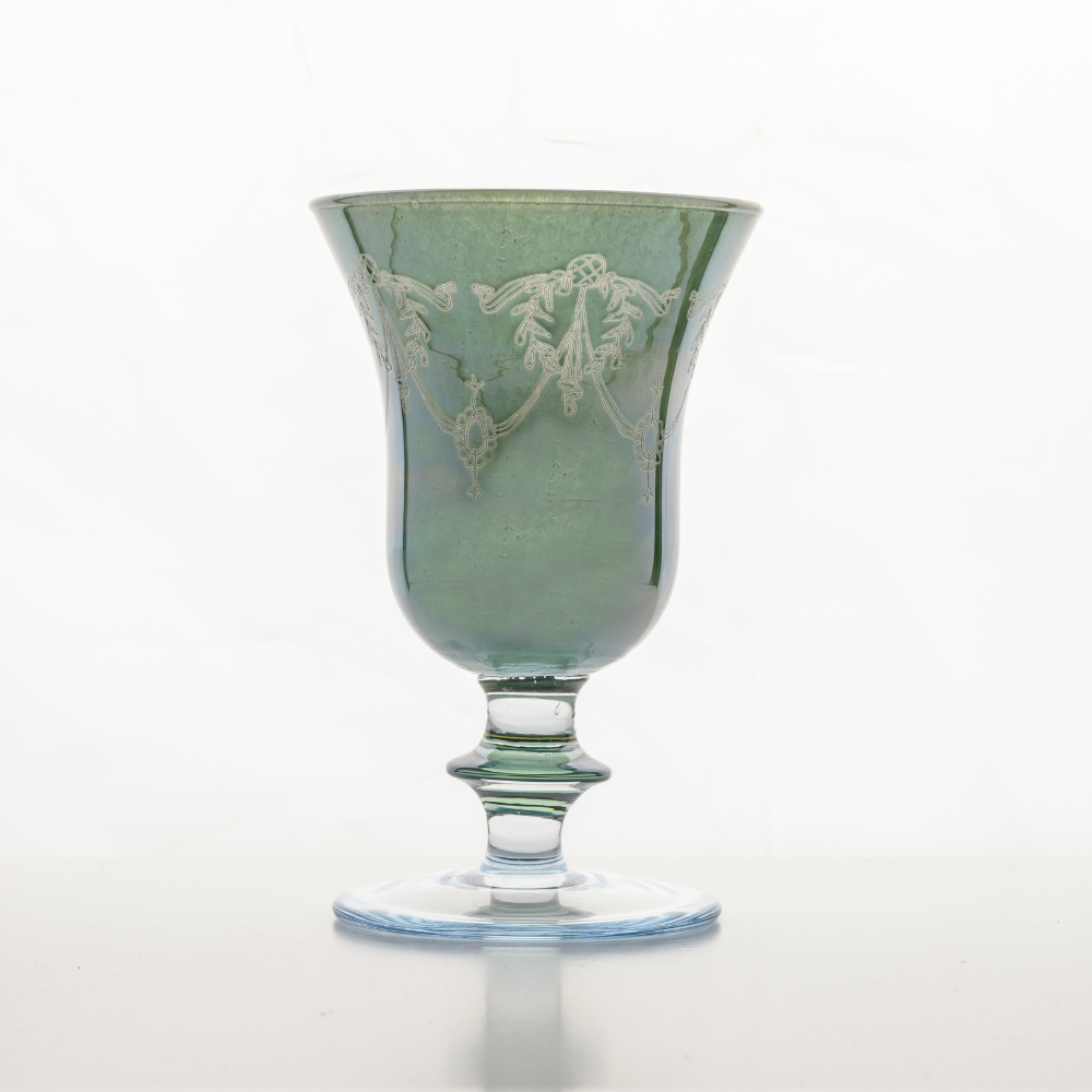 Rialto Borghese Etched Water / Wine Glass - New