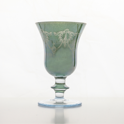 Rialto Borghese Etched Water / Wine Glass - New