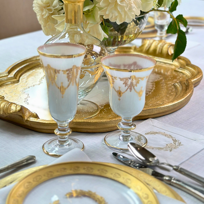 Rialto Borghese with Gold Water / Wine Glass - New