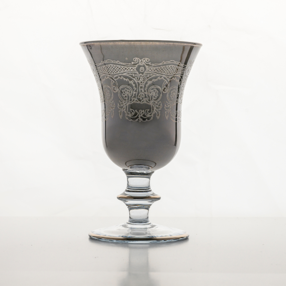 Rialto Borghese Etched Water / Wine Glass - New