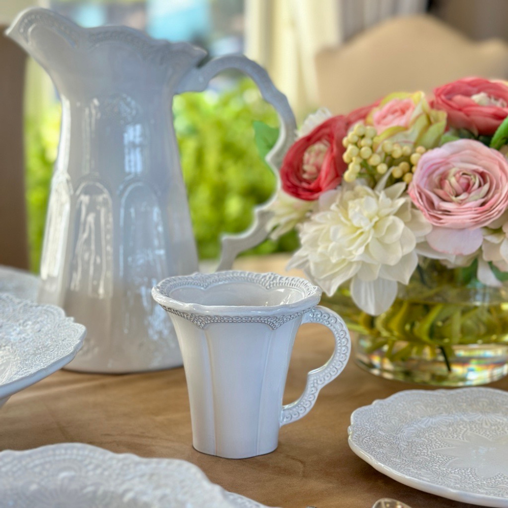 Merletto White Scalloped Pitcher