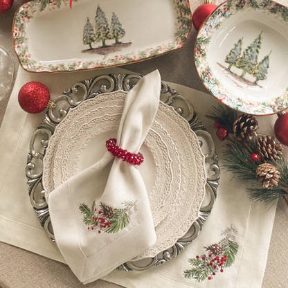 Natale Sprig Linen Placemat