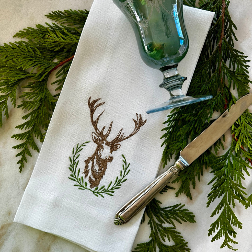 Laurel Wreath Stag Towel - New