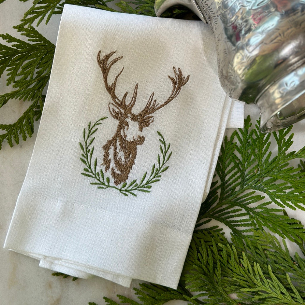 Laurel Wreath Stag Towel - New