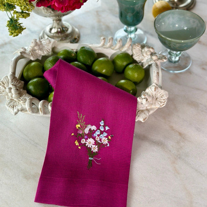 Wildflower Bouquet Linen Towel