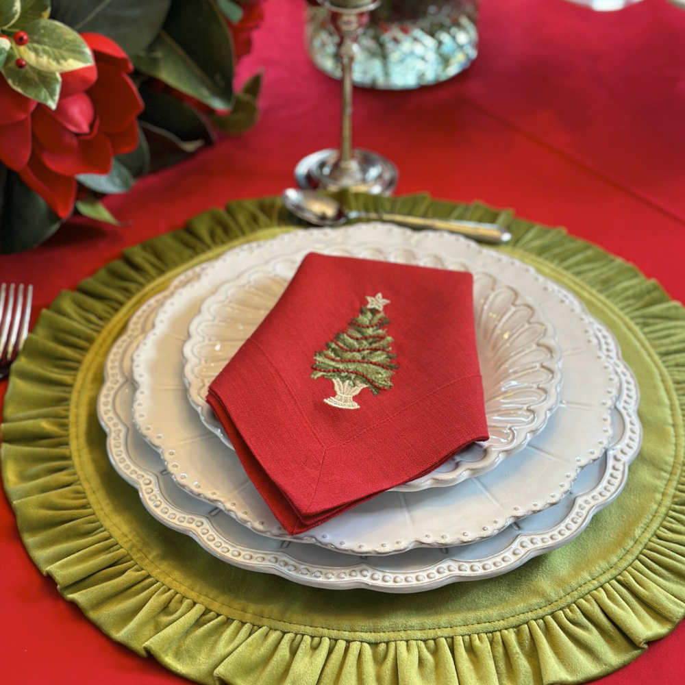 Tree with Trim Large Napkin