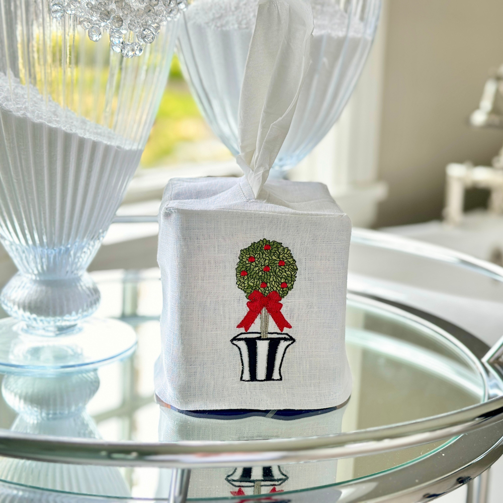 Holiday Topiary Tissue Box Cover