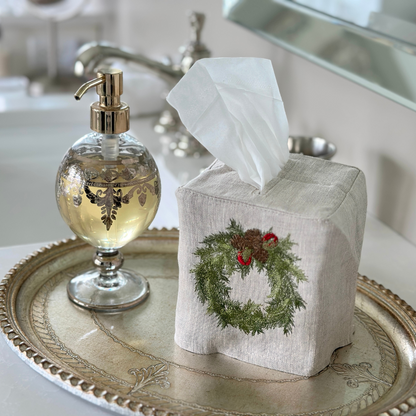 Juniper Wreath Tissue Box Cover