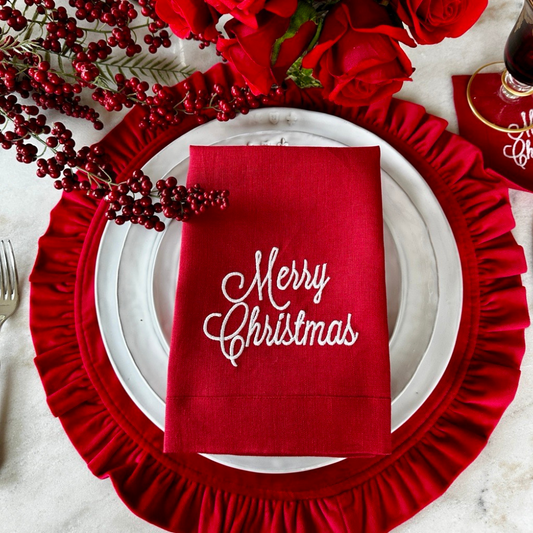 Merry Christmas Tri-Fold Napkin