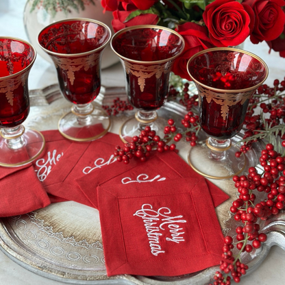 Merry Christmas Cocktail Napkin Set (4)