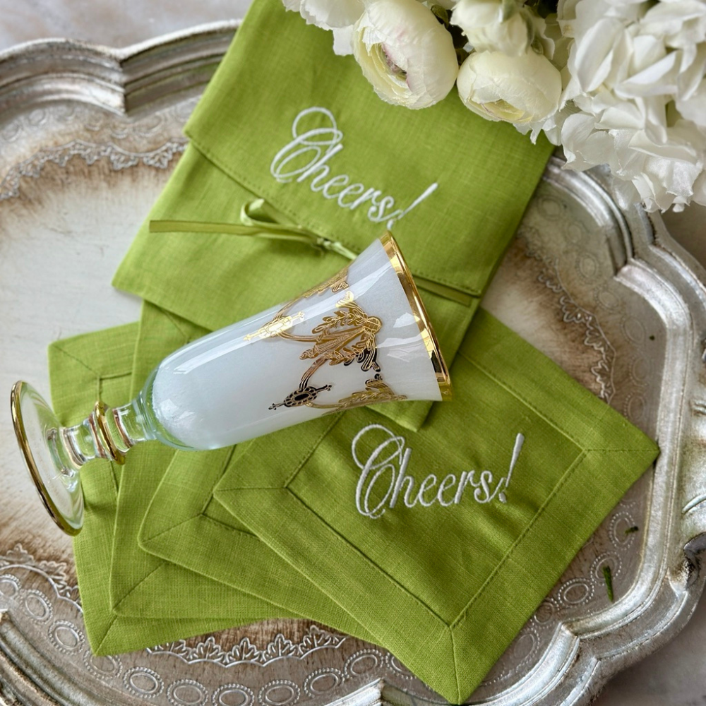 Cheers Linen Cocktail Napkin Set