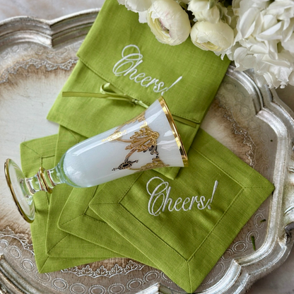 Cheers Linen Cocktail Napkin Set