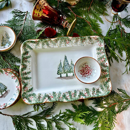 Natale Scalloped Medium Rectangular Tray