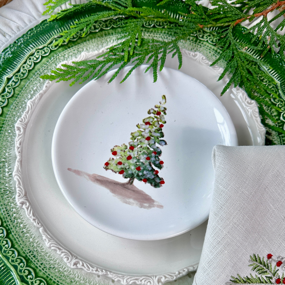 Tuscan Christmas Tree Canape Plate