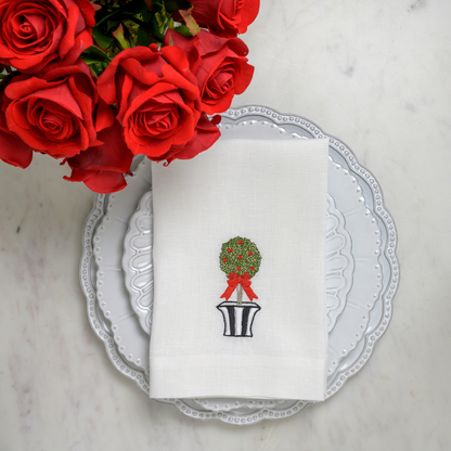 Holiday Topiary Tri-Fold Napkin