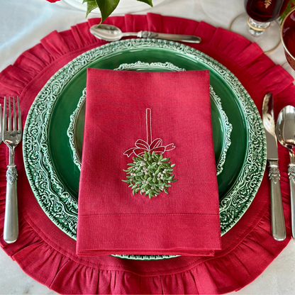 Round Ruffle Linen Placemat - Two Sizes