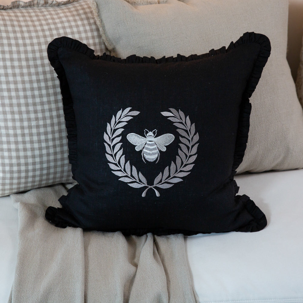 Bee shop throw pillow