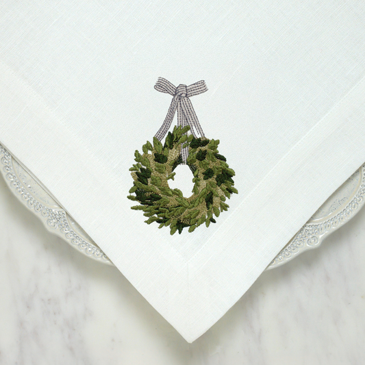 Boxwood Wreath Large Napkin - New