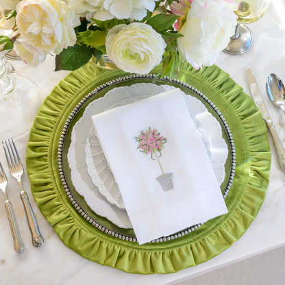 Pink Topiary Tri-Fold Napkin