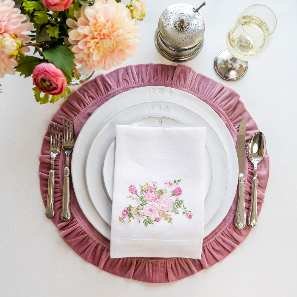 Vintage Floral Tri-fold Napkin