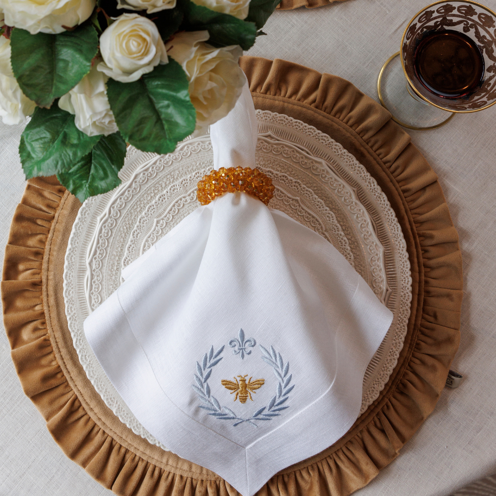 Italian Bee Large Linen Napkin