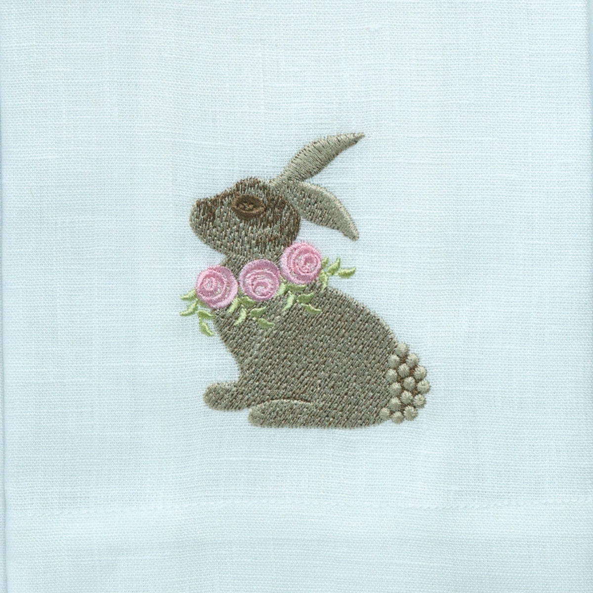 Serviette en lin lapin floral