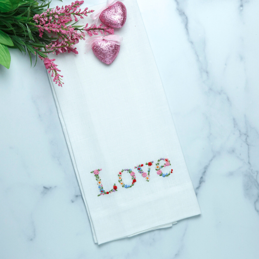 Serviette d'amour florale