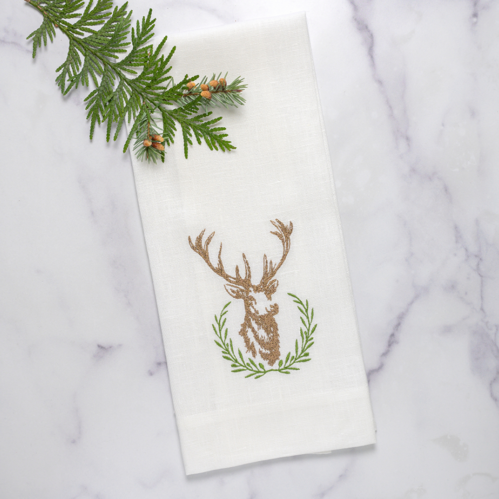 Laurel Wreath Stag Towel - New