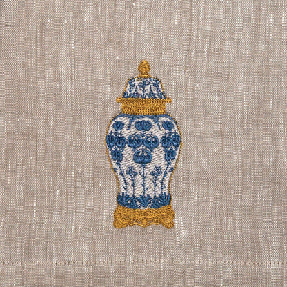 Serviette en lin chinoiserie en filigrane Jar