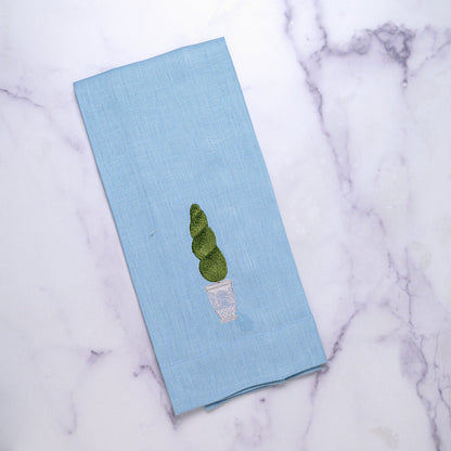 Spiral Topiary Linen Towel - New Color