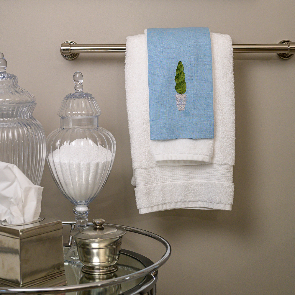 Spiral Topiary Linen Towel - New Color