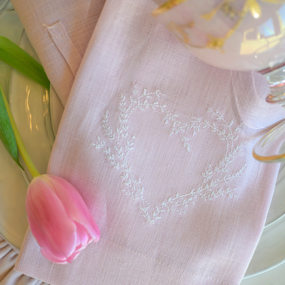 Vineyard Heart Linen Towel - New Color