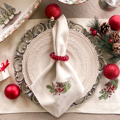 Natale Sprig Linen Placemat