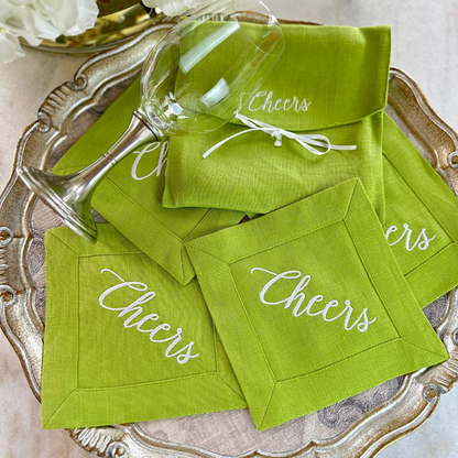 Cheers Linen Cocktail Napkin Set