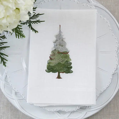 Snowy Pine Tri-Fold Napkin