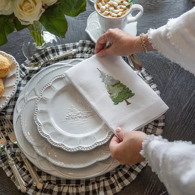 Snowy Pine Tri-Fold Napkin